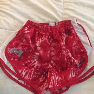 Nike dri-fit shorts. Red tie-dye. (Size XS)